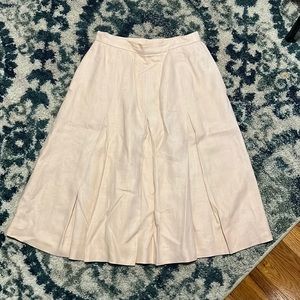 Vintage chance encounters pleaded 100% linen skirt